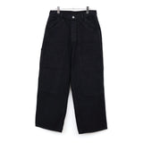 Vintage Silk Hemp Double Knee Pants BLACK