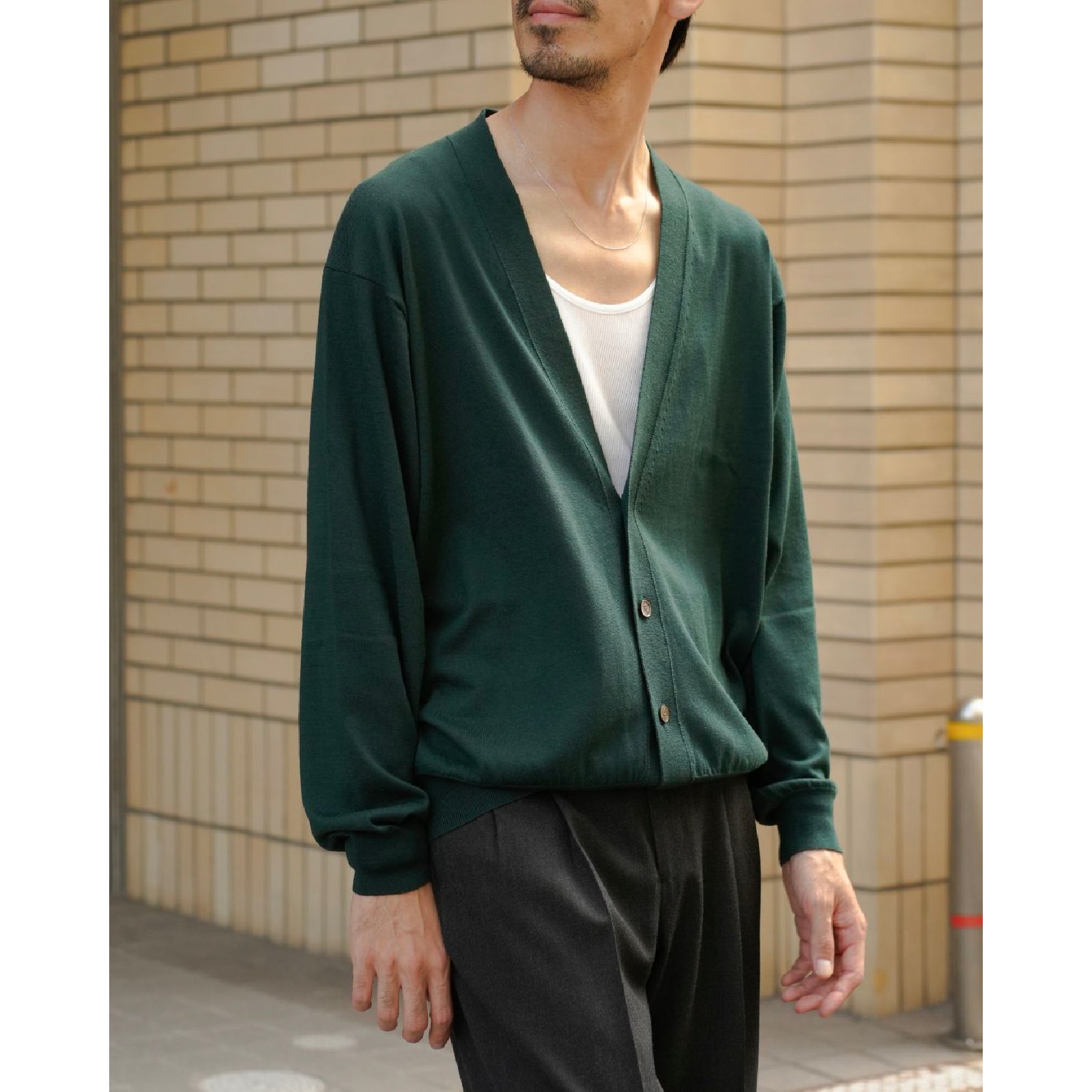Wool Cotton High Gauge Cardigan