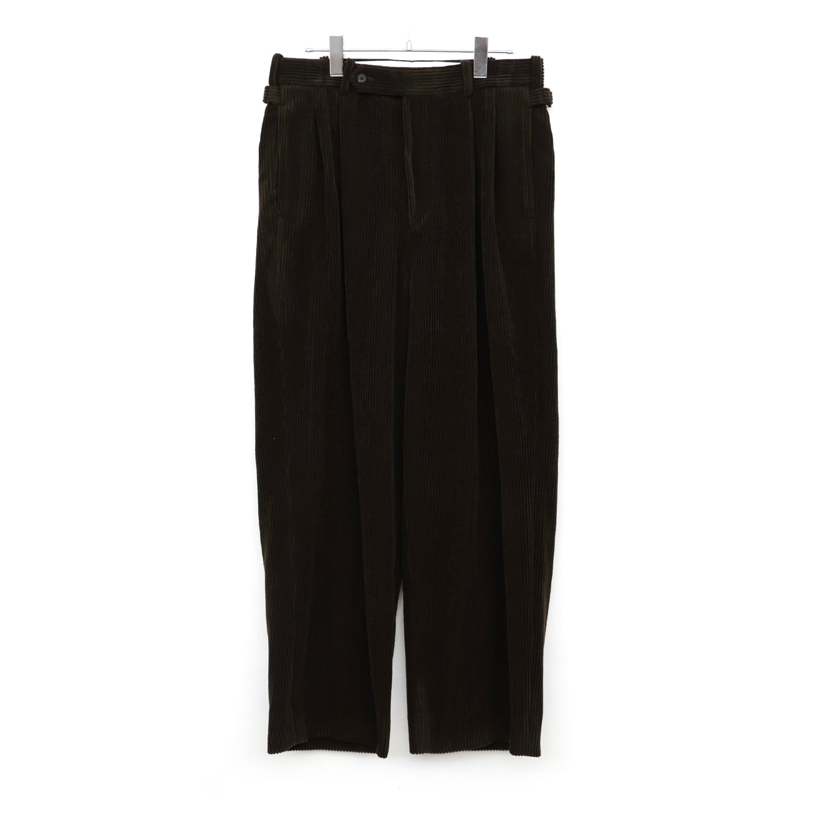 Wool Corduroy Wide Tapered Trousers