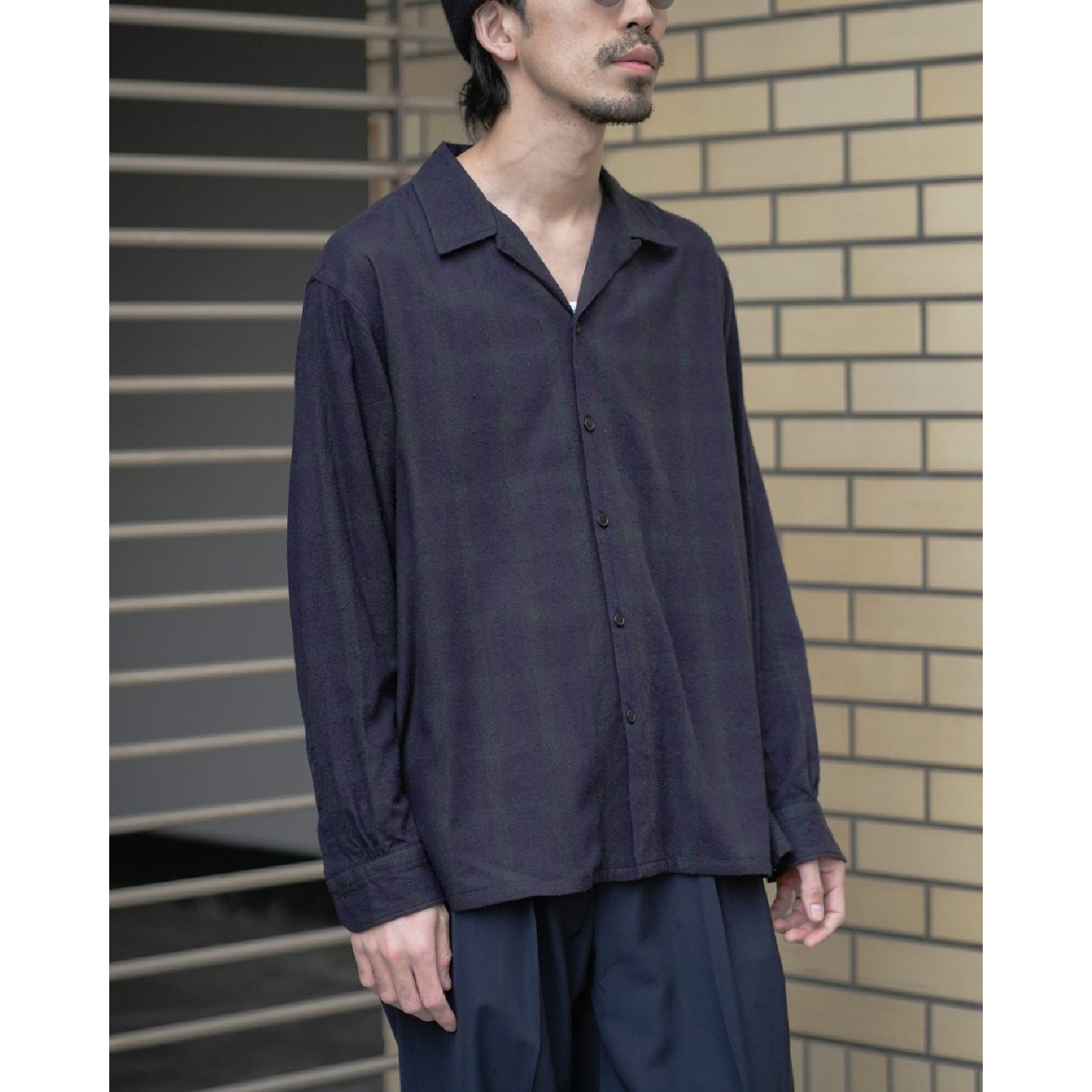 Silk Nep Loop Collar Shirt