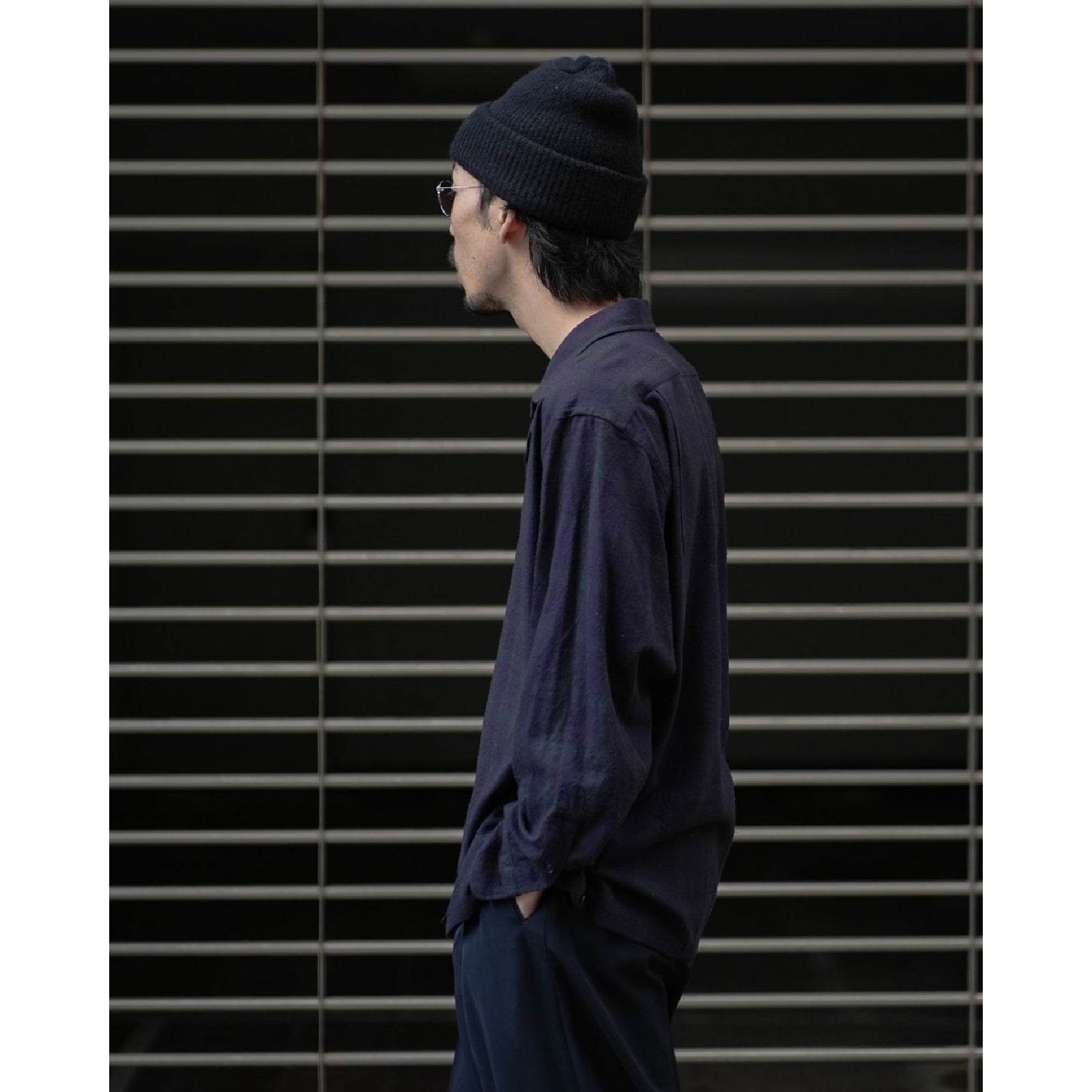 Silk Nep Loop Collar Shirt