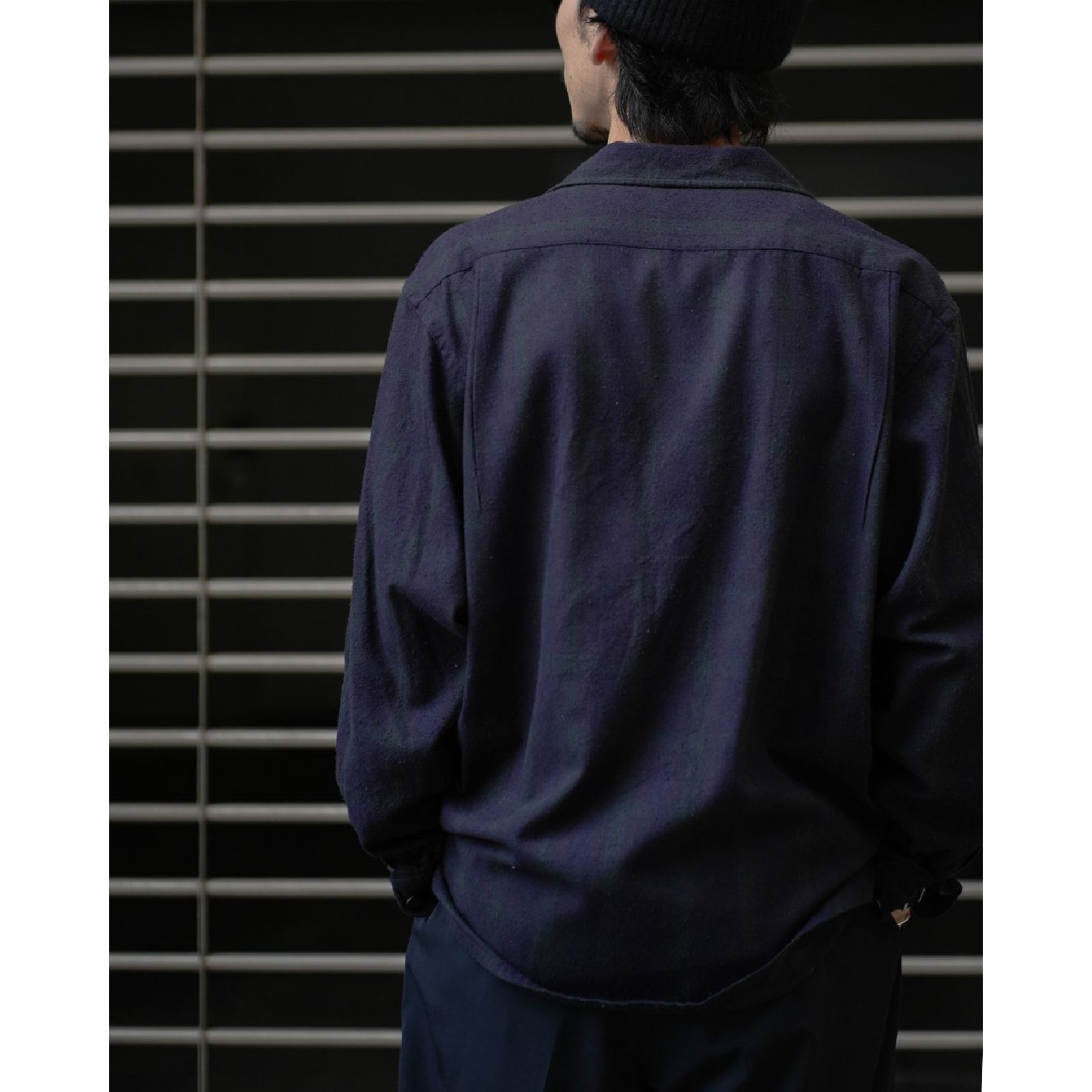 Silk Nep Loop Collar Shirt