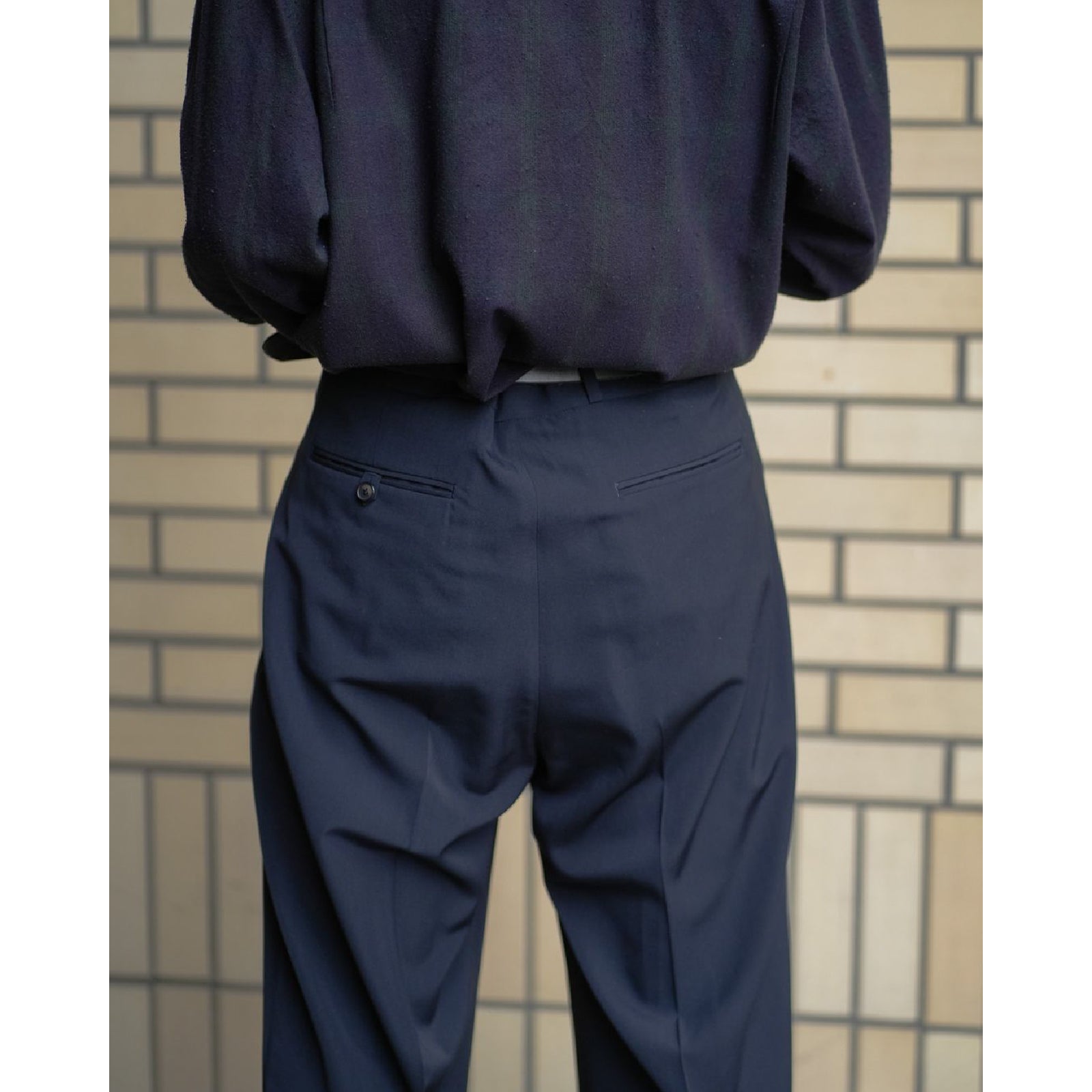 Wool Rayon Wide Trousers
