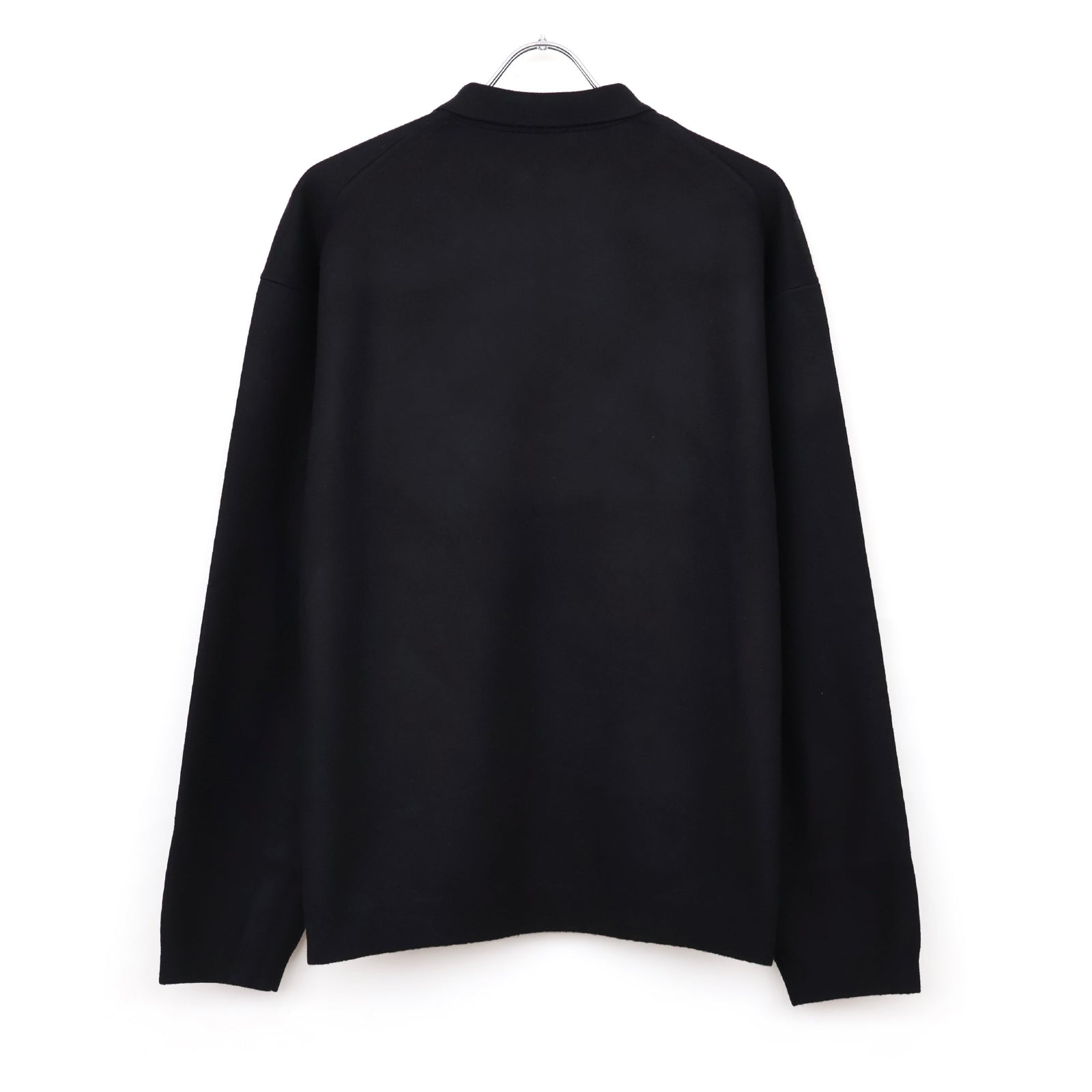 FINE WOOL MELTON_ZIP UP POLO SWEATER