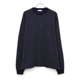 SUVIN DOUBLE JERSEY_BORDER CREWNECK PULLOVER NAVY