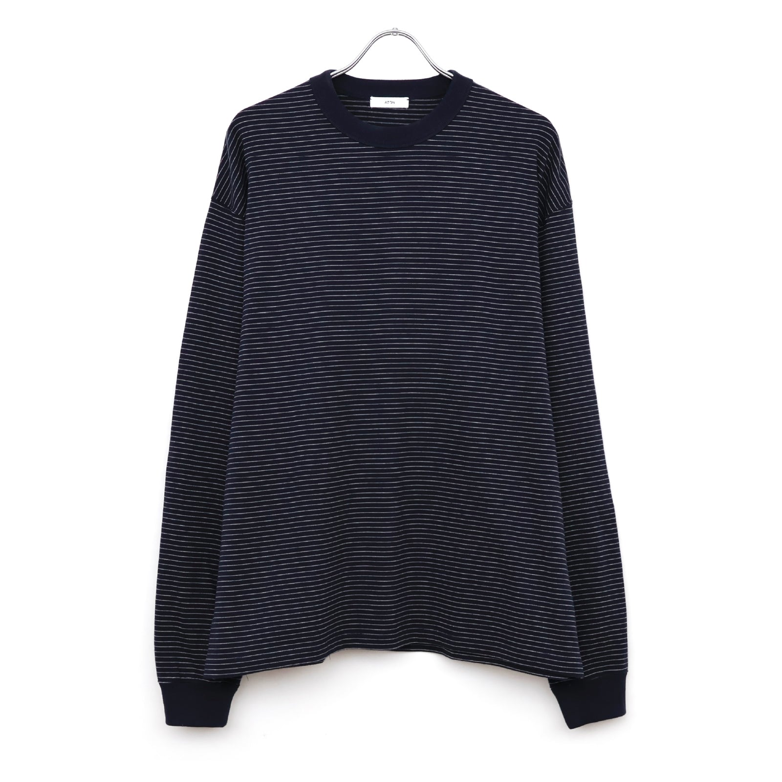 SUVIN DOUBLE JERSEY_BORDER CREWNECK PULLOVER
