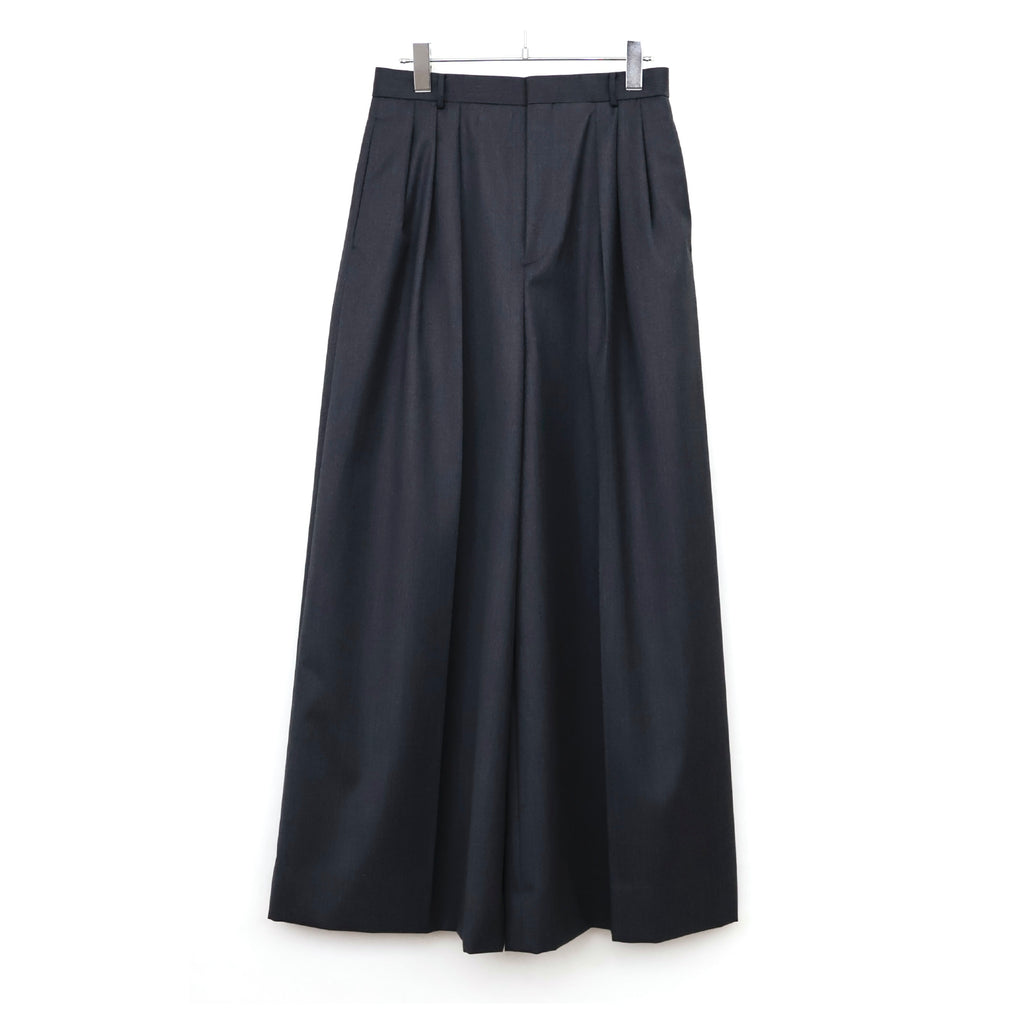 COMPACT WOOL_3TUCKED WIDE PANTS