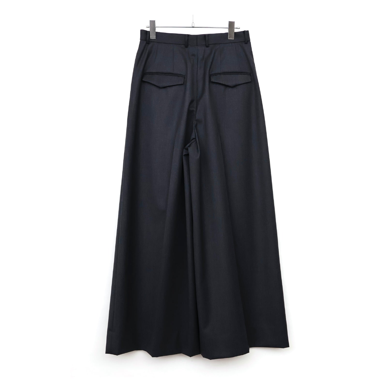 COMPACT WOOL_3TUCKED WIDE PANTS