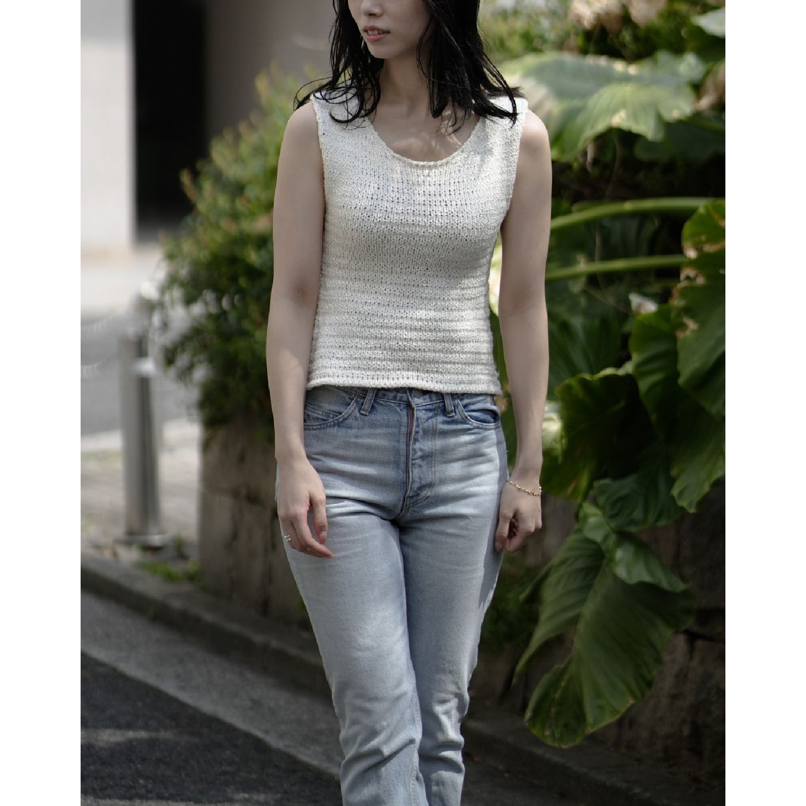 シルク ノースリーブニットトップ(women's)