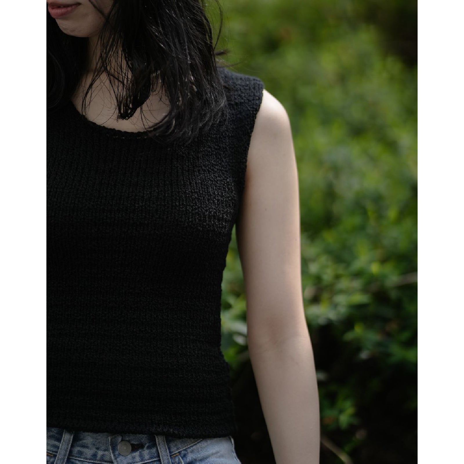 シルク ノースリーブニットトップ(women's)