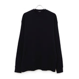 コットンワッフル 長袖Tシャツ BLACK