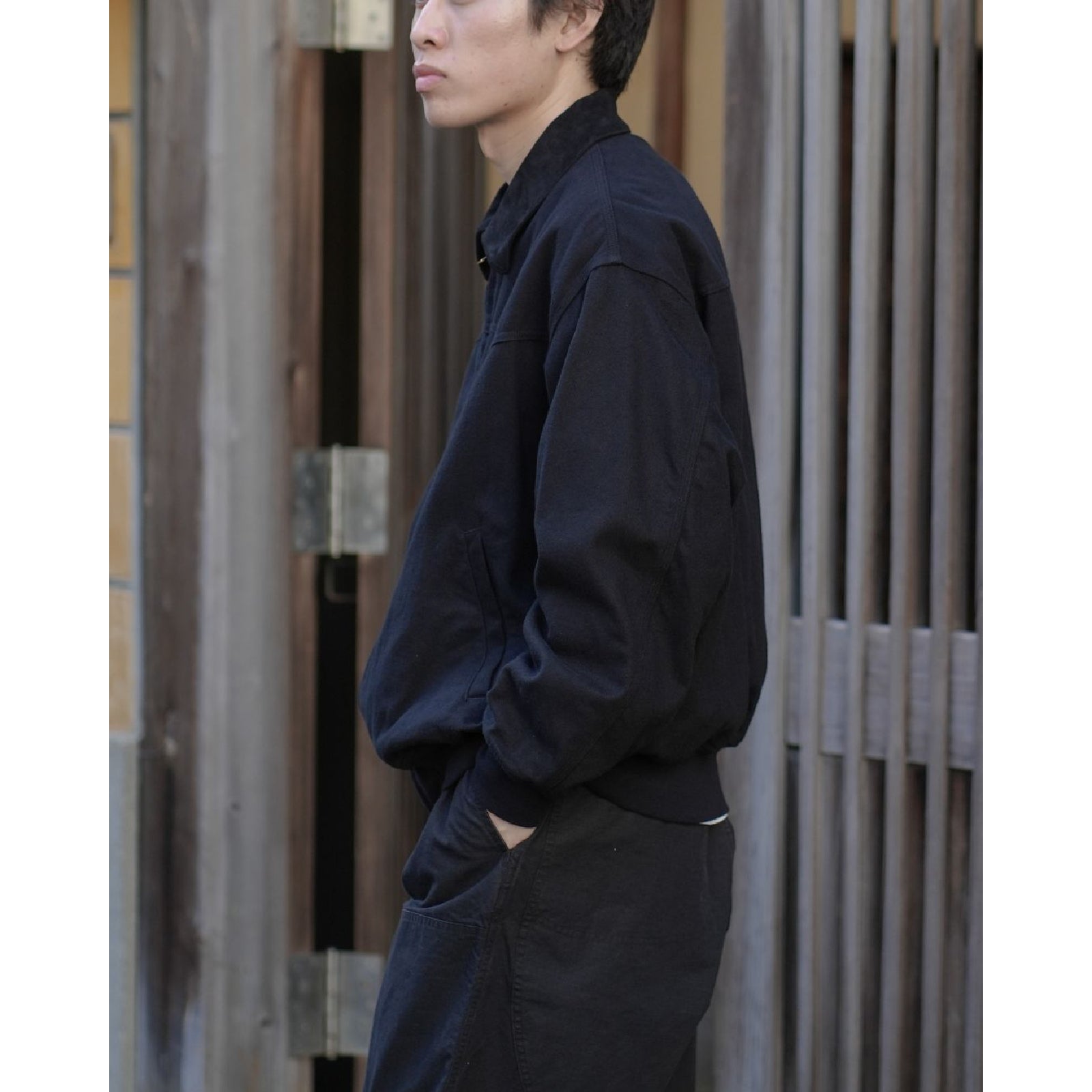 ブラックドリル ジップジャケット
