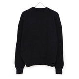 コットンシャギー クルーネックニット BLACK
