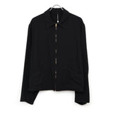 シルクネップジップショートジャケット BLACK