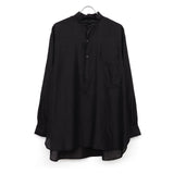 ウールシルク プルオーバーシャツ BROWN