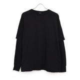 THINコットン レイヤードTシャツ BLACK