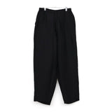 リネンサテン ドローストリングパンツ BLACK