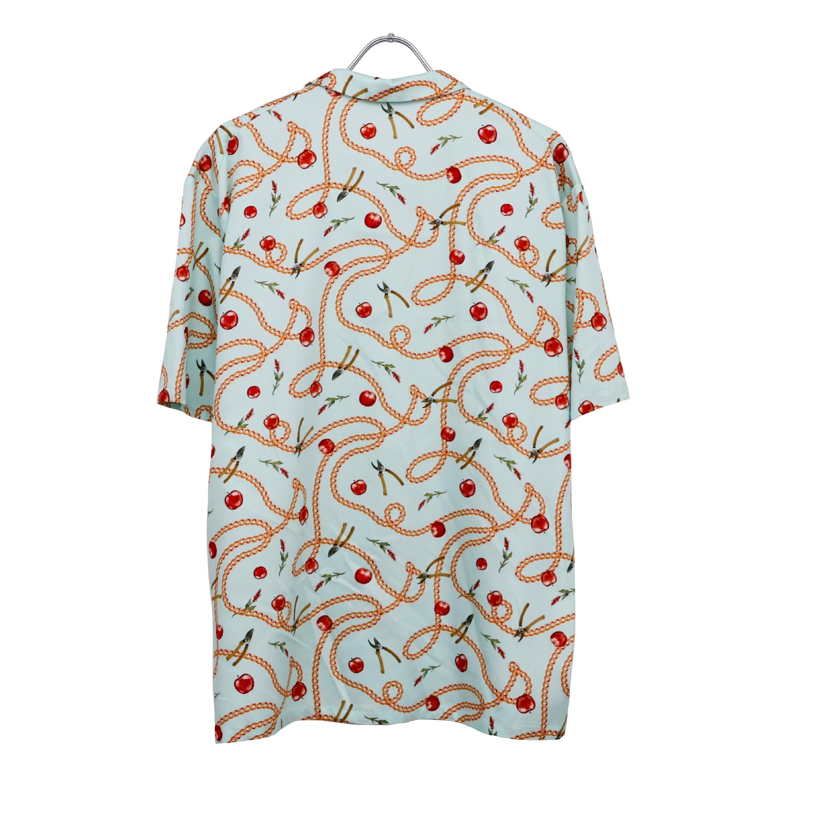 Open-collar S/S shirt (apple&chain)