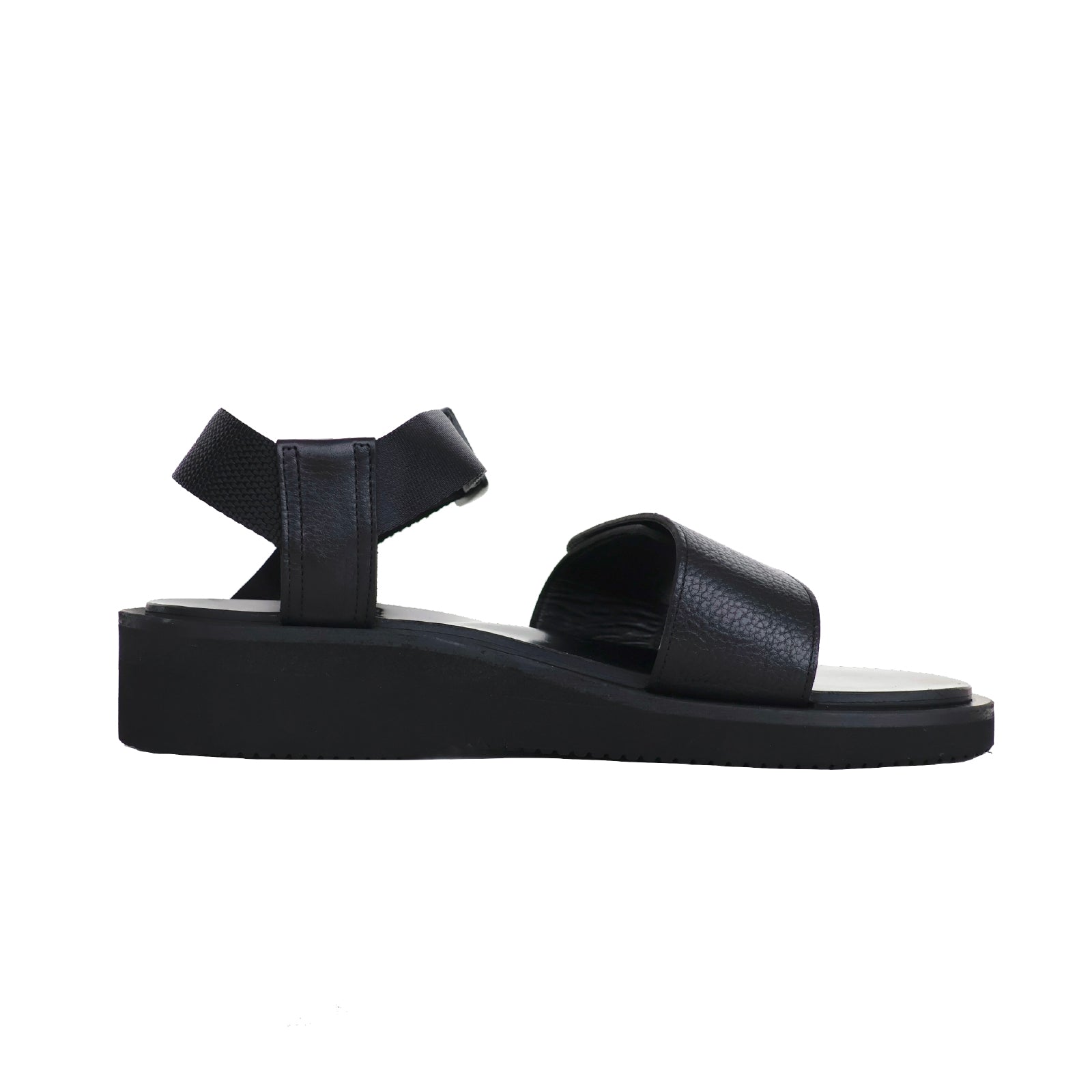 Sandals with Velcro Straps wide belt in Grain Leather