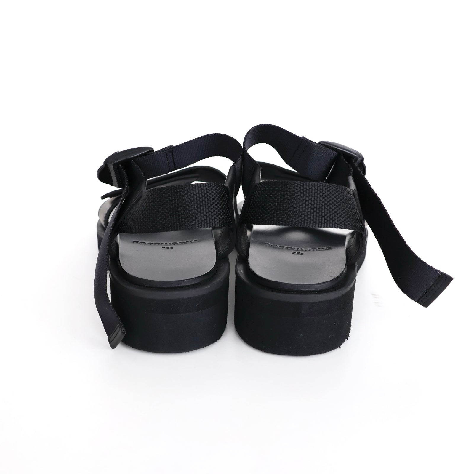 Sandals with Velcro Straps wide belt in smooth Leather