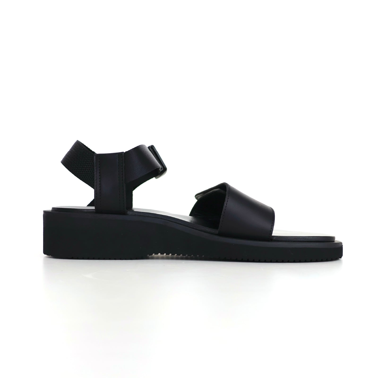 Sandals with Velcro Straps wide belt in smooth Leather