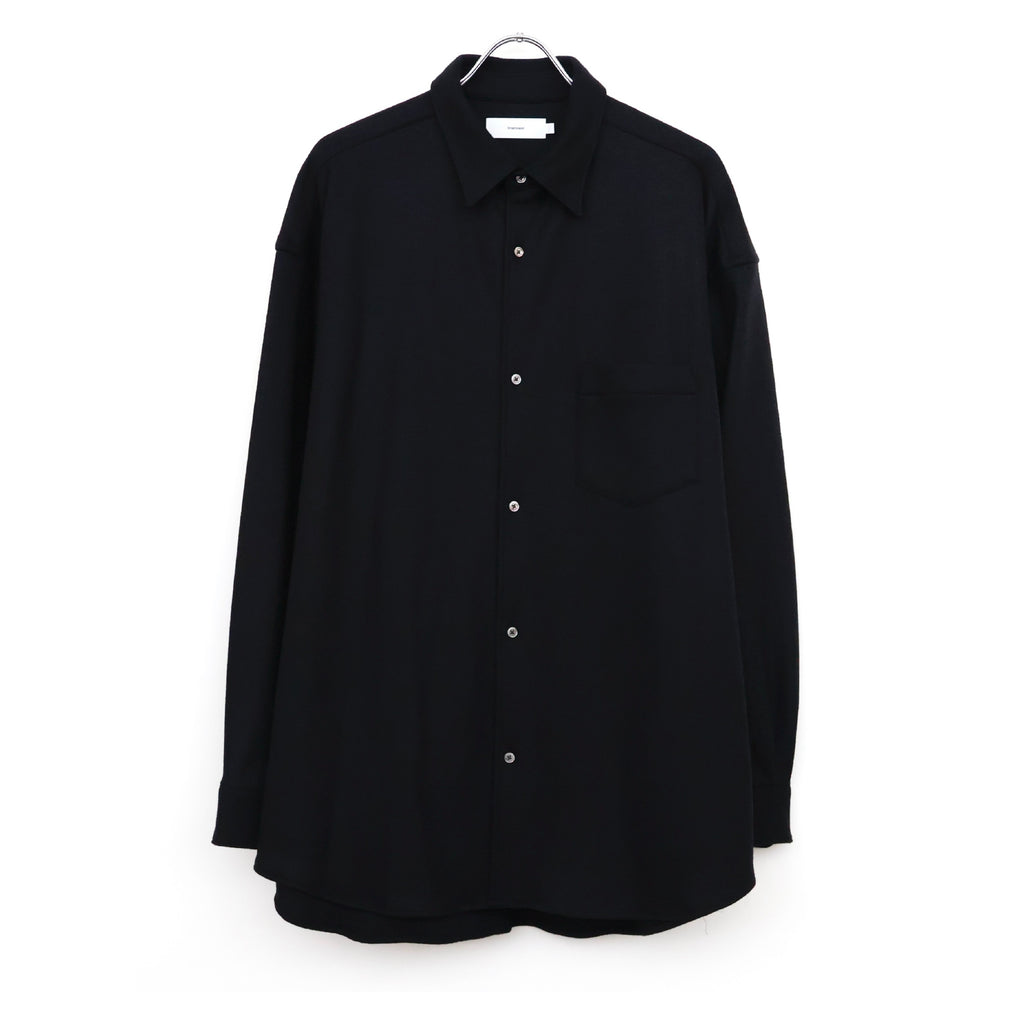 Wool Smooth Flannel Oversized Regular Collar Shirt