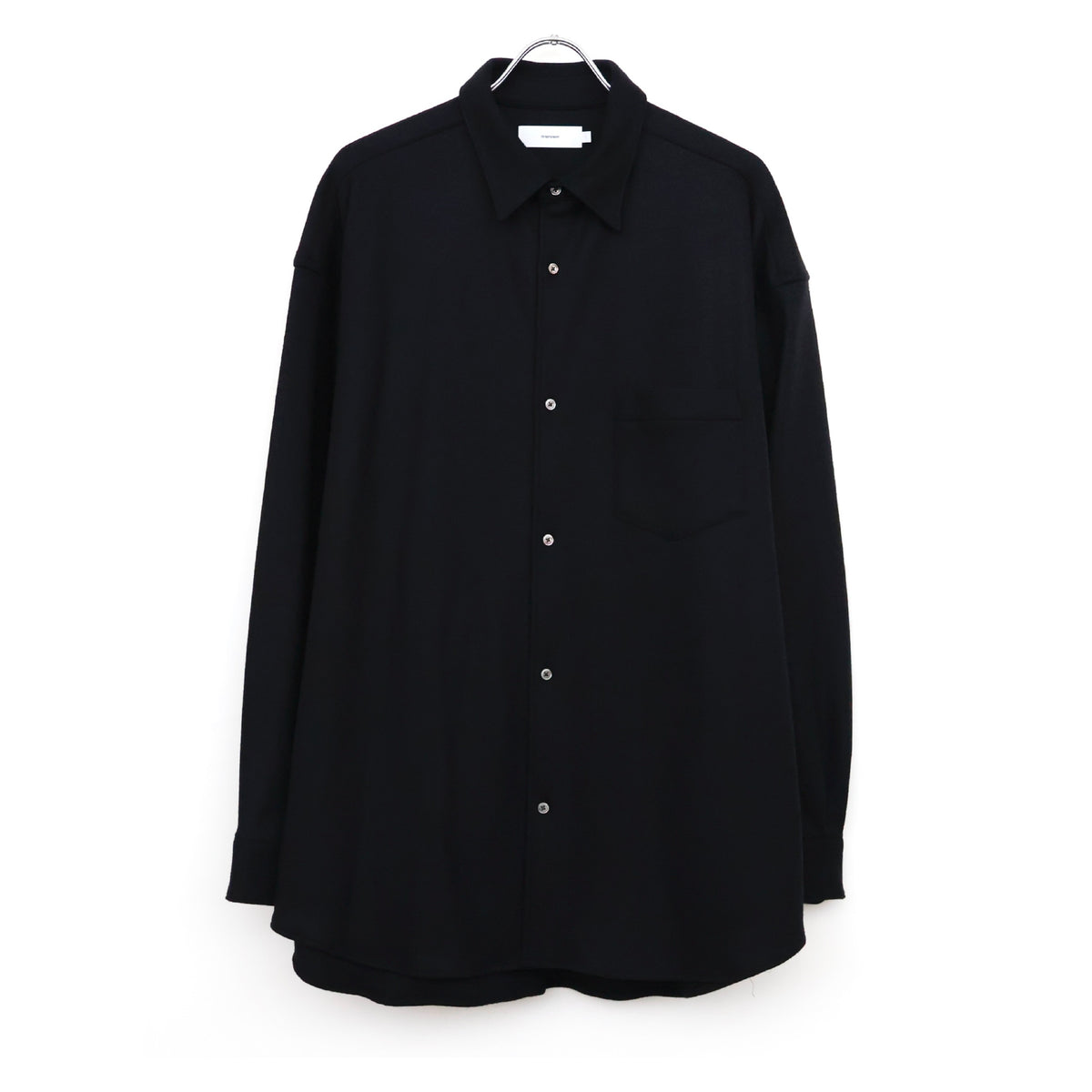 Wool Smooth Flannel Oversized Regular Collar Shirt