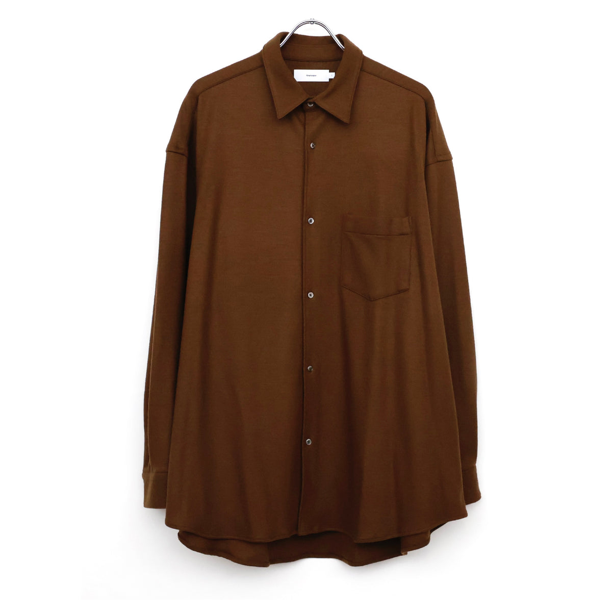 Wool Smooth Flannel Oversized Regular Collar Shirt