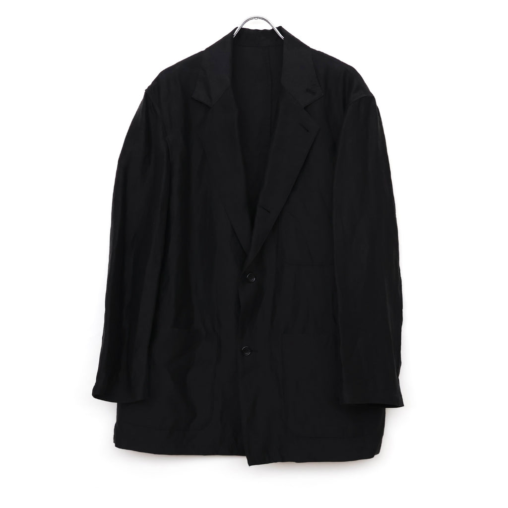 Linen Cupro Back Satin Work Jacket