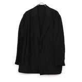 Linen Cupro Back Satin Work Jacket BLACK