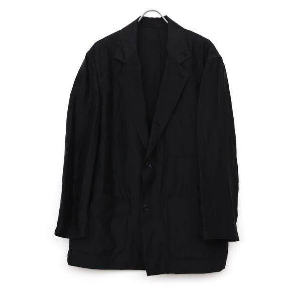 Linen Cupro Back Satin Work Jacket