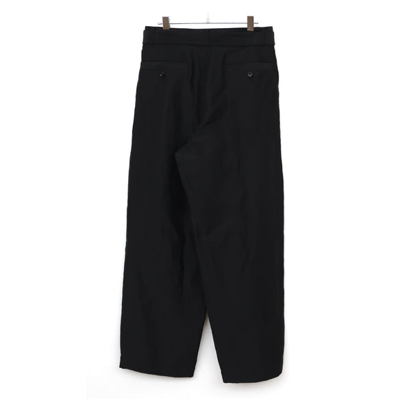 Linen Cupro Back Satin Belted Pants