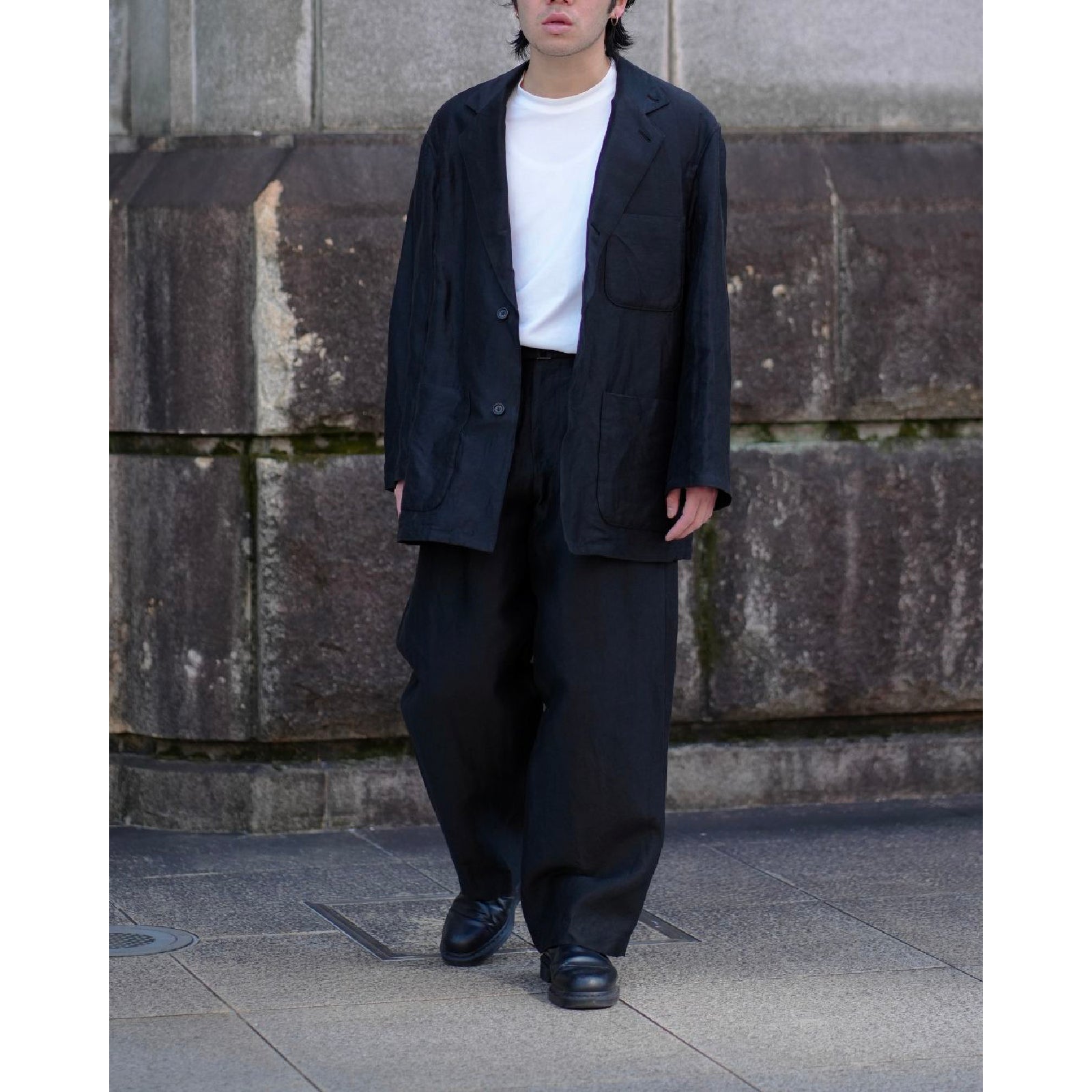 Linen Cupro Back Satin Belted Pants