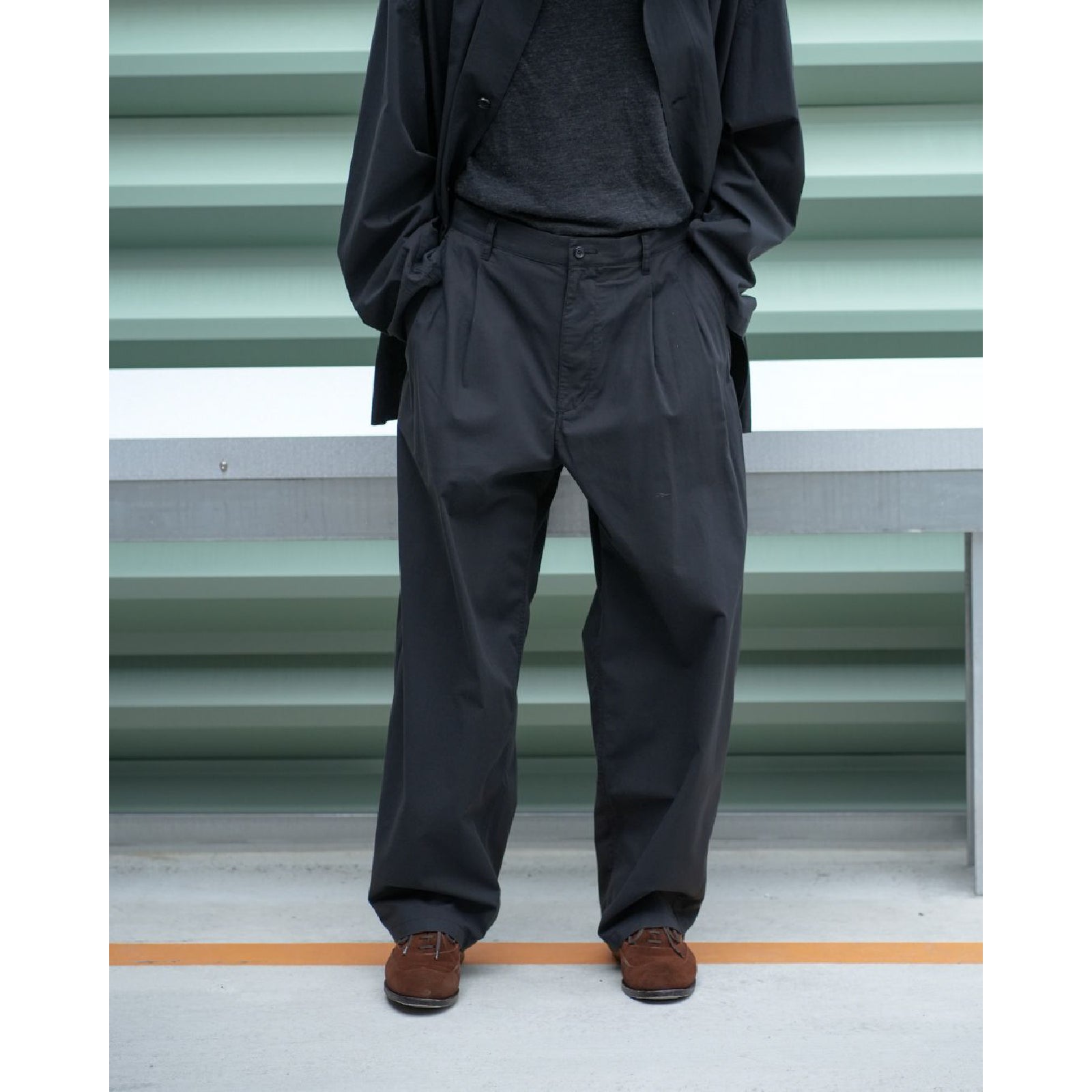 Cotton Wool Poplin Oversized Slacks - ref. / Web Store