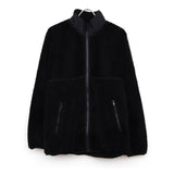 Wool Boa Zip-Up Blouson BLACK