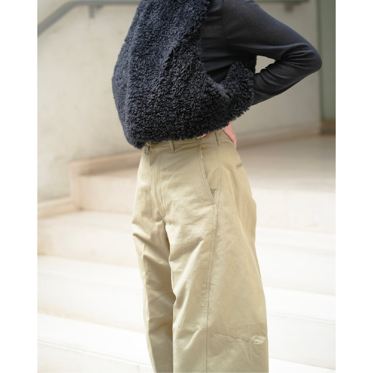 BARREL LEG CHINO TROUSERS