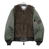 FAUX SHEARLING TYPE MA-1 JACKET OLIVE DRAB