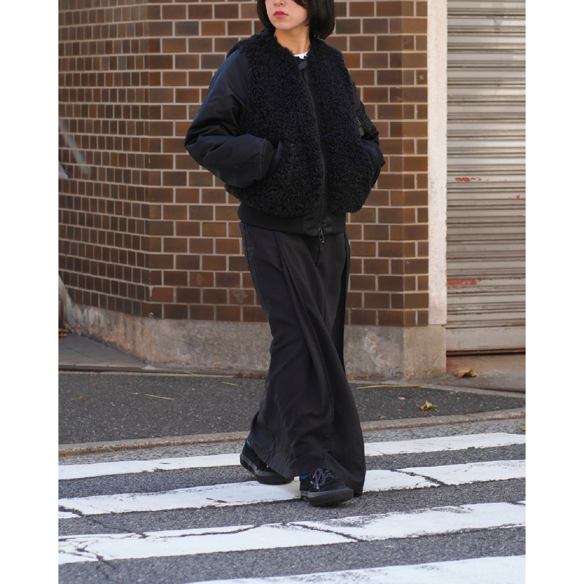 FAUX SHEARLING TYPE MA-1 JACKET