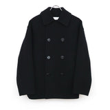 DOUBLE-FACED PEA COAT BLACK