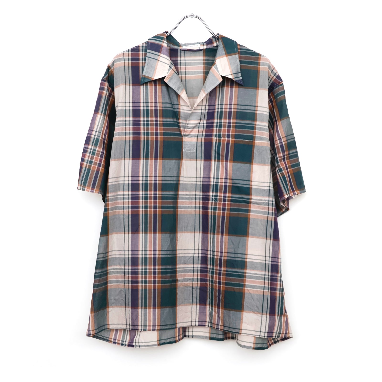 Gauze Plaid Pullover SS Shirt