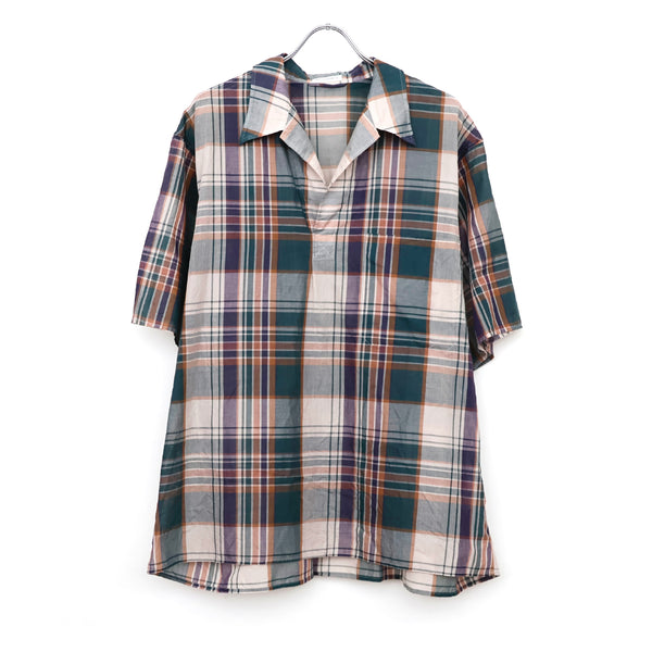 Gauze Plaid Pullover SS Shirt