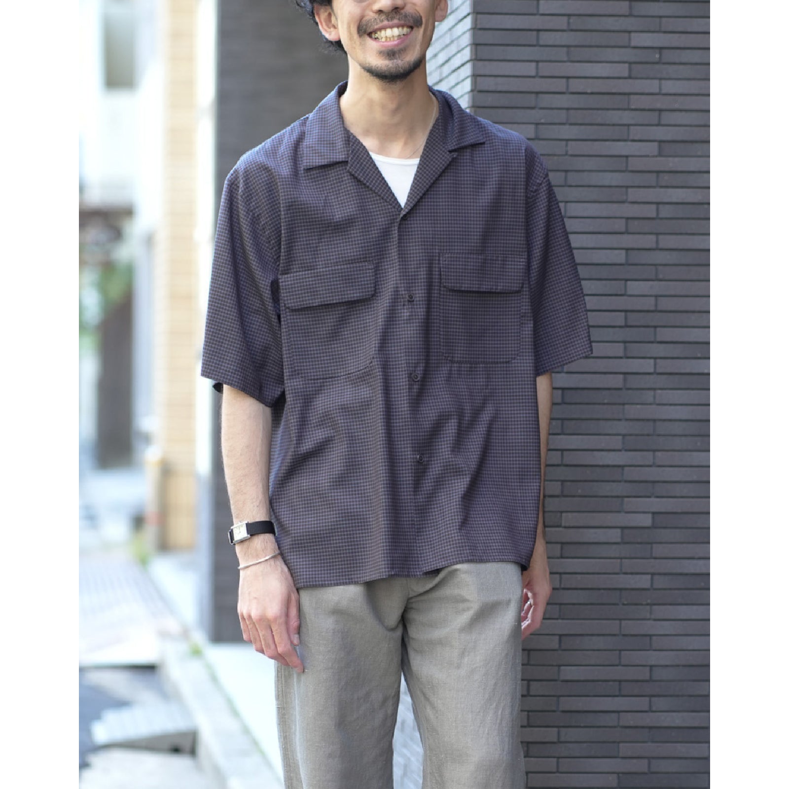 Summer Wool Open Collar SS Shirt