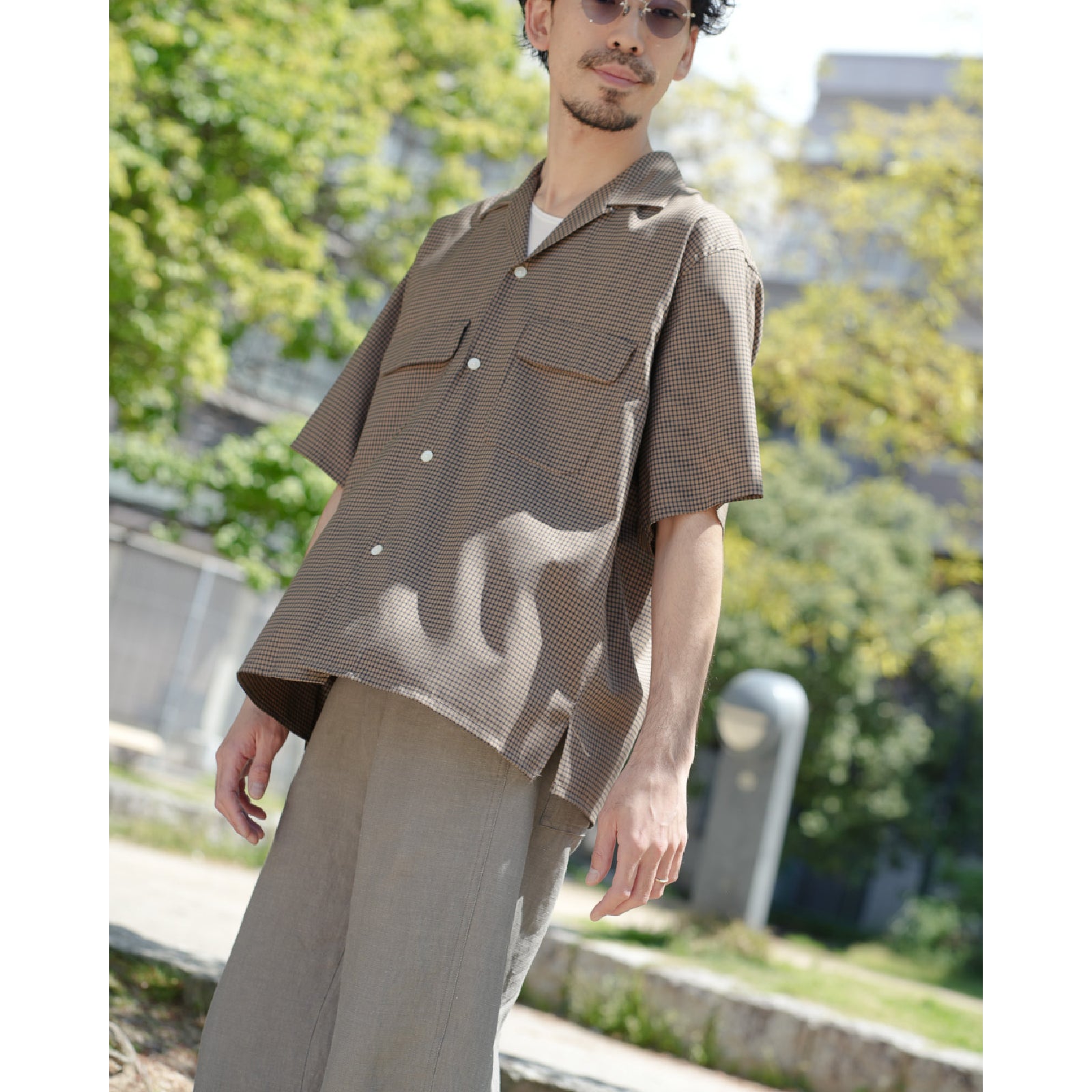 Summer Wool Open Collar SS Shirt | ref. / Web Store