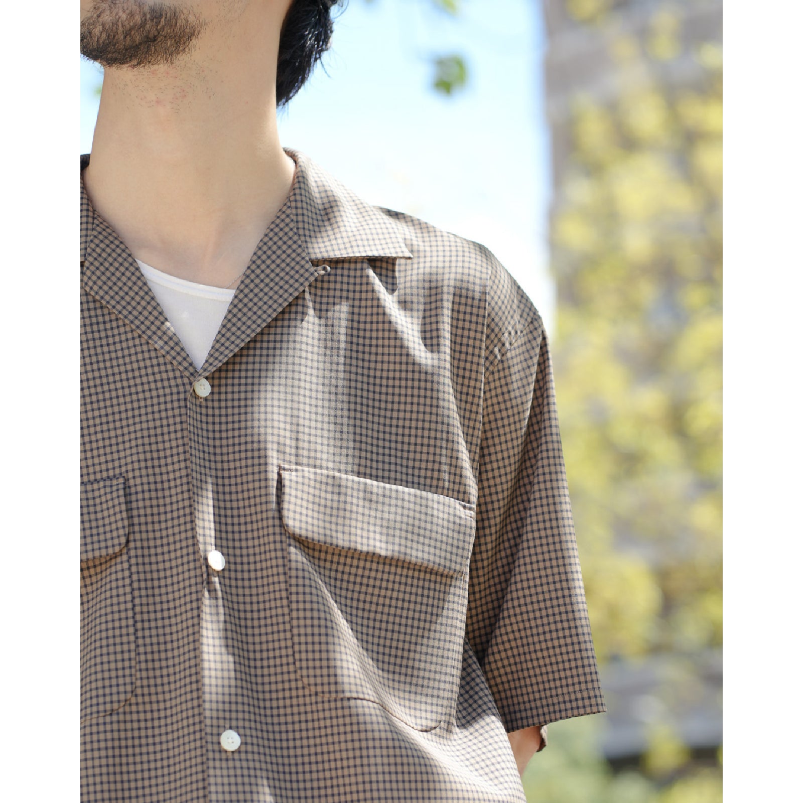 Summer Wool Open Collar SS Shirt