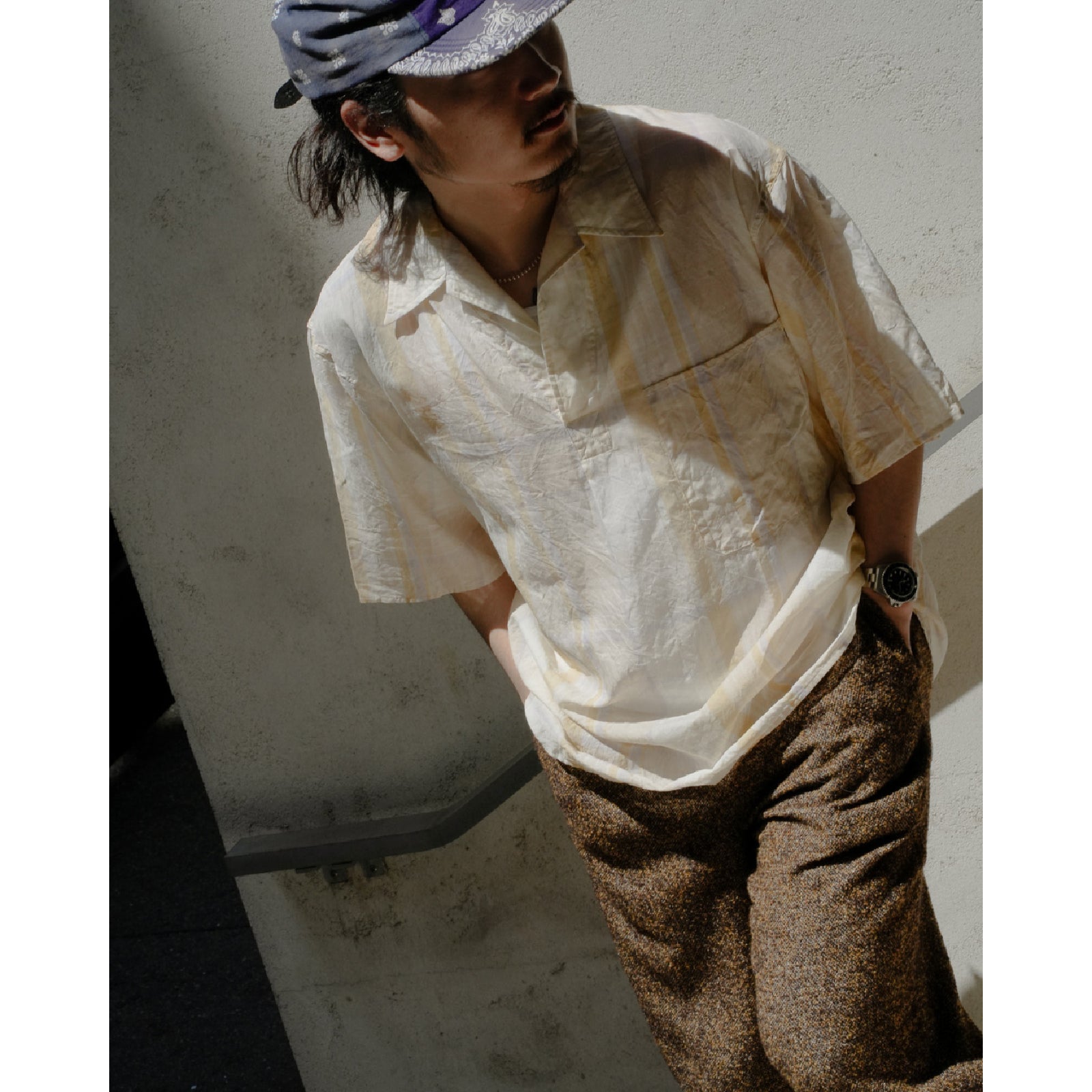 Gauze Plaid Pullover SS Shirt