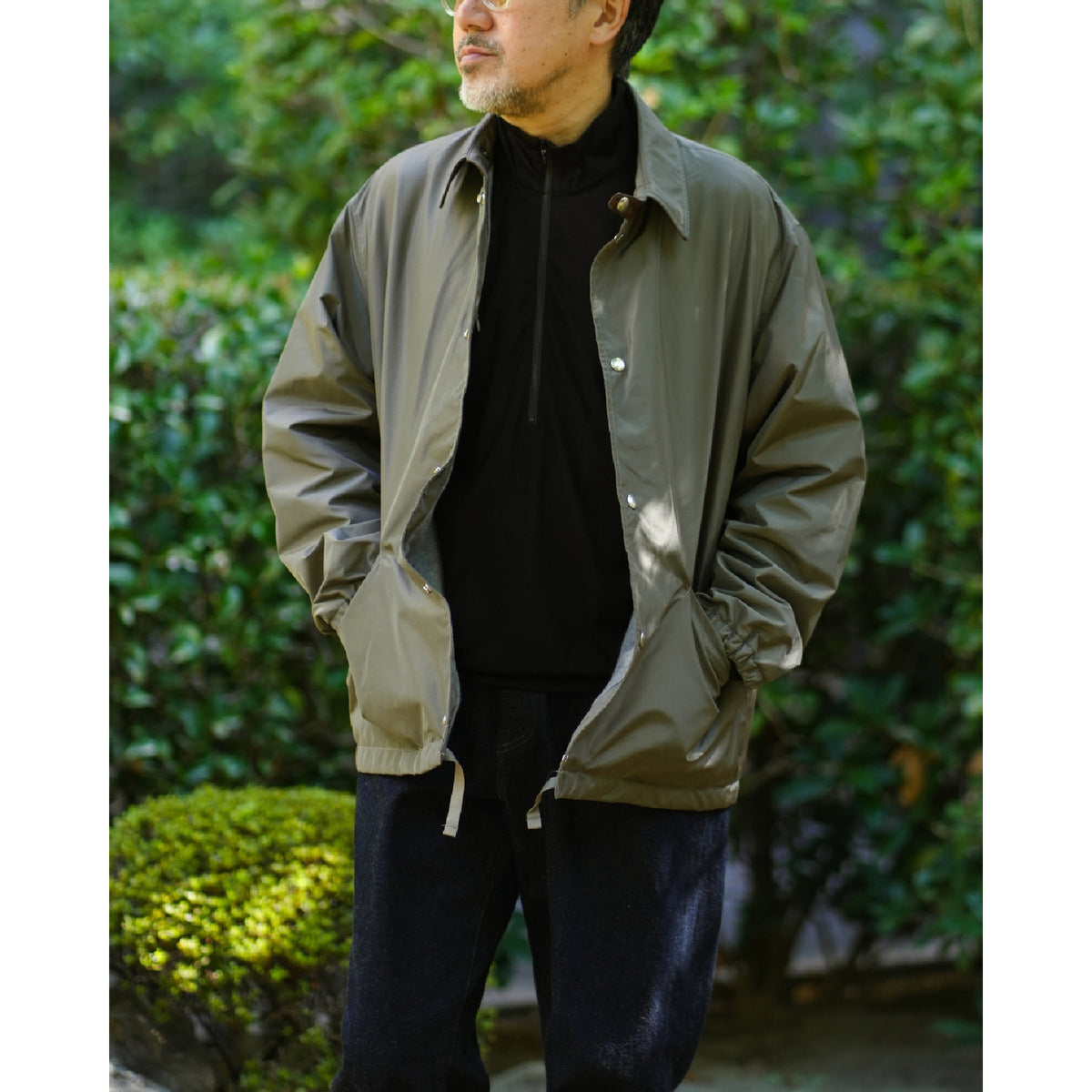 Silk Poly Coach Jacket
