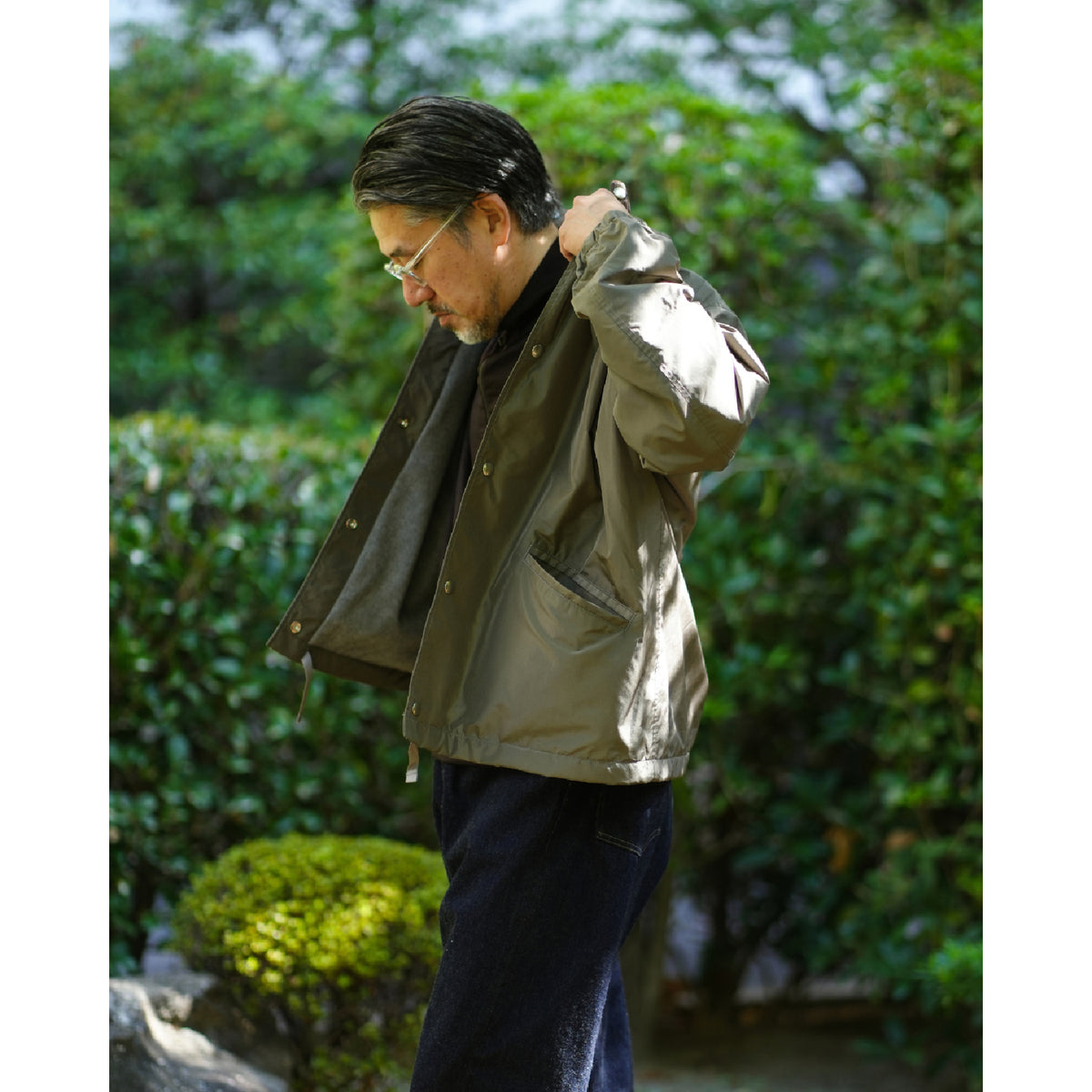 Silk Poly Coach Jacket