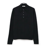 LS KNITTED POLO TOP SQUID INK