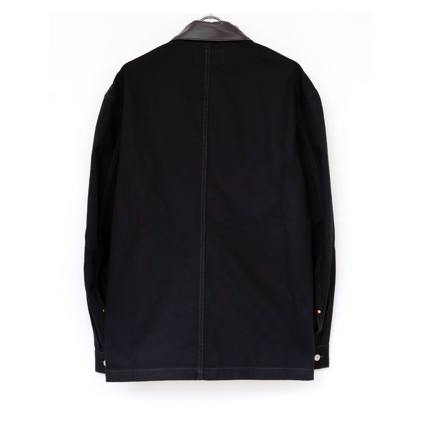 WORKWEAR OVERSHIRT WITH LEATHER COLLAR