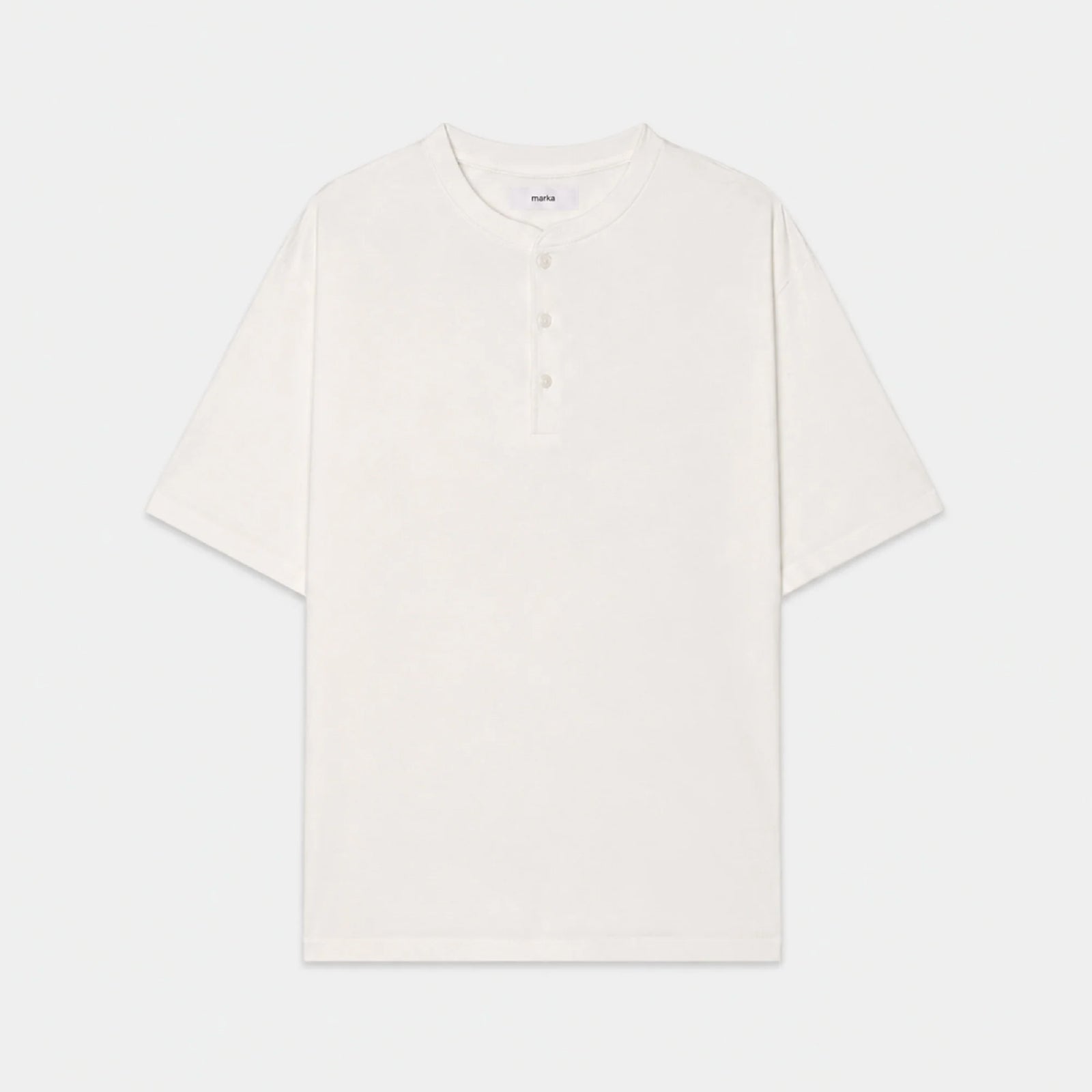 Organic Cotton Open-End Yarn Knit / Henley Neck Tee
